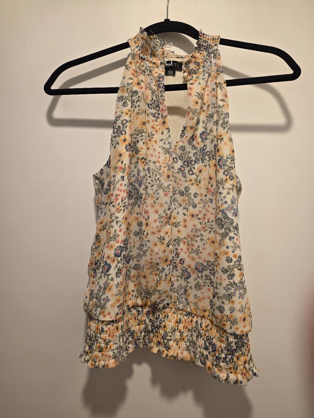 1. State Brand... Yellow Floral Sleeveless Top. Like New. Sz Small